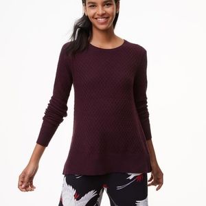 Loft Deep Maroon Crewneck Sweater